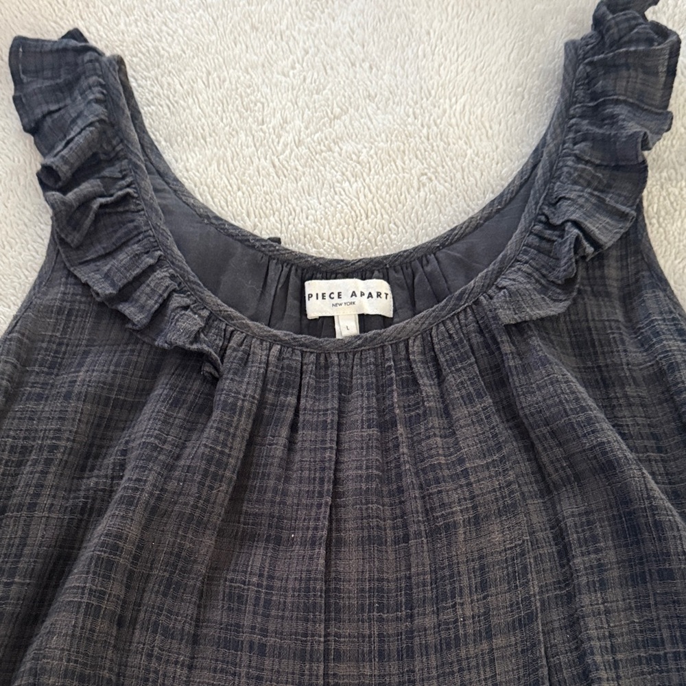 Apiece Apart Charcoal Pleated Dress